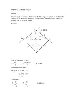 Simple Curve Surveying Solutions | PDF | Angle | Tangent