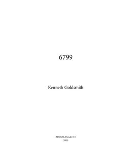 Kenneth Goldsmith's Zingmagazine Contributions | PDF | Art