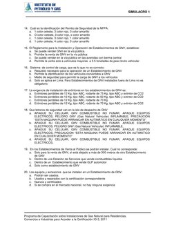 SIMULACRO 1 
 
 
 
 
 
Programa de Capacitación sobre Instalaciones de Gas Natural para Residencias,  
 
Comer
