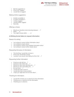 FCE Paper 2 Writing 
How to pass the Cambridge 
First Certificate W riting Section 
 
Writing formal 
letters or emails