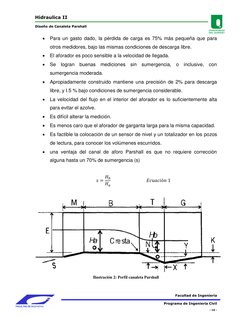 Hidraulica II 
                                                        
Diseño de Canaleta Parshall
