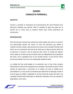 Hidraulica II 
                                                        
Diseño de Canaleta Parshall