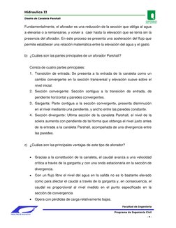 Hidraulica II 
                                                        
Diseño de Canaleta Parshall