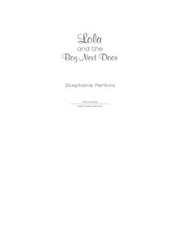 Lola and The Boy Next Door - Perkins Stephanie | PDF | Clothing ...