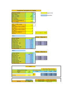 Traformer Details
11 kV
value to fed
MVA Rating
1 MVA
Side 1 CT Ratio
100 A
Calculated 
Side 2 CT Ratio
2500 A
VT primary
11