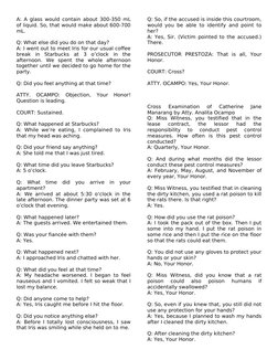 A: A glass would contain about 300-350 mL 
of liquid. So, that would make about 600-700 
mL.
Q: What else did you do on that