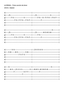LA RENGA – Triste canción de Amor 
Intro (Saxo) 
 
e|------------------------------|-------------------------------| 
b|---/5