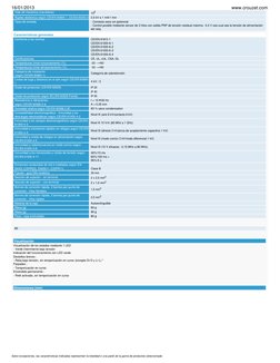 Vida útil mecánica (maniobras) 
108
Rigidez dieléctrica según CEI/EN 60664-1, CEI/EN 60255-5 2,5 kV a 1 mA/1 min 
Tipos de en