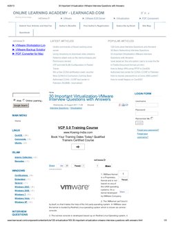 VMware Interview Questions Overview | PDF | V Mware | Virtual Machine