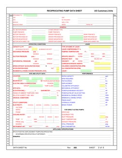 API 674 Reciprocating Pump Data Sheet | PDF | Technology & Engineering