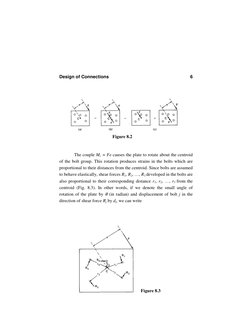 Design of Connections 
6
The couple Mc = Fe causes the plate to rotate about the centroid 
of the bolt group. This rotation p