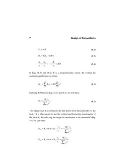 Design of Connections 
7
 
θ
j
j
r
d =
 
 
(8.2) 
 
 
j
j
j
r
K
Kd
R
 
θ
=
=
 
 
(8.3) 
 
 
 
2
2
1
1
θ
K
r
R
r
R
r
R
j
j =
=