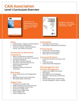 Caia Handbook.pdf CAIA Level I & II Curriculum Overview | PDF | Hedge Fund | Investment ...