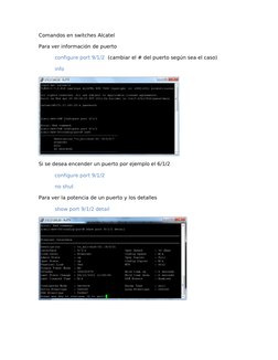 Comandos para Switches Alcatel | PDF