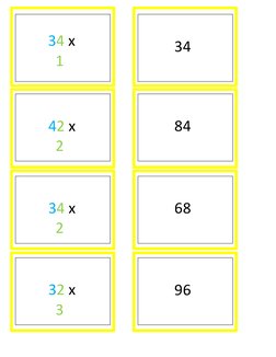 34 x 
          1 
 
         34 
        
        42 x 
          2 
 
         84