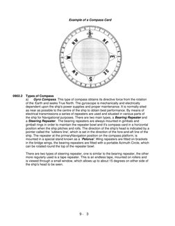 Example of a Compass Card 
 
 
 
 
0902.2 Types of Compass 
a) 
Gyro Compass. This type of compass obtains its directive fo