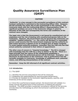 Qasp Example Form Quality Assurance Surveillance Plan Guide | PDF | Government ...