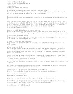 - Call of Duty: Black Ops
- Call of Duty: Modern Warfare 2
- Fable 3
- Halo Reach
- Need for Speed: Hot Pursuit
Mi copia de H