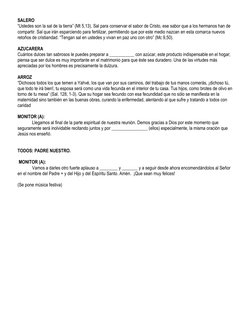 SALERO 
“Ustedes son la sal de la tierra” (Mt 5,13). Sal para conservar el sabor de Cristo, ese sabor que a los hermanos han