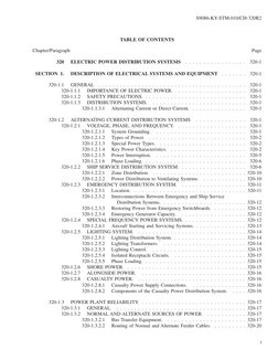 TABLE OF CONTENTS
Chapter/Paragraph
Page
320
ELECTRIC POWER DISTRIBUTION SYSTEMS
. . . . . . . . . . . . . . . . .
320-1
SECT