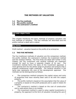 Overview of Property Valuation Methods | PDF | Real Estate Appraisal ...