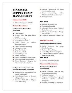 FINANCIAL 
SUPPLY CHAIN 
MANAGEMENT  
INTRODUCTION FSCM 
 Different Component of FSCM 
DISPUTE MANAGEMENT 
Configuration: Dis