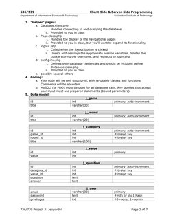 536/539 
 
Client-Side & Server-Side Programming 
Department of Information Sciences & Technology 
 
Rochester Institute of T