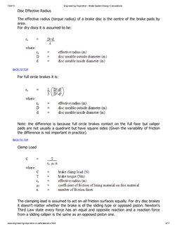 Engineering Inspiration - Brake System Design Calculations | PDF ...