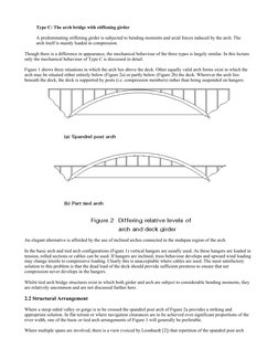 Type C: The arch bridge with stiffening girder
A predominating stiffening girder is subjected to bending moments and axial fo