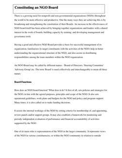 There is a growing need for nonprofit and non-governmental organizations (NGOs) throughout 
the world to be more effective an