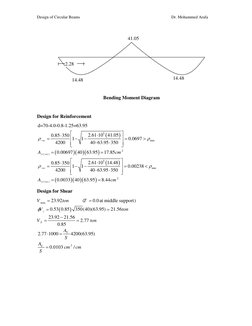 Design of Circular Beams 
 
Dr. Mohammed Arafa 
 
 
 
 
 
 
 
 
 
 
Bending Moment Diagram 
 
Design for Reinforcement 
(
)
(