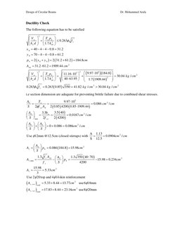Design of Circular Beams 
 
Dr. Mohammed Arafa 
 
 
 
Ductility Check 
The following equation has to be satisfied 
(
)
(
)
(