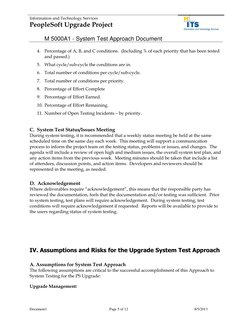 Information and Technology Services 
PeopleSoft Upgrade Project 
 
M 5000A1 - System Test Approach Document    
 
 
Document1