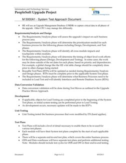 Information and Technology Services 
PeopleSoft Upgrade Project 
 
M 5000A1 - System Test Approach Document    
 
 
Document1
