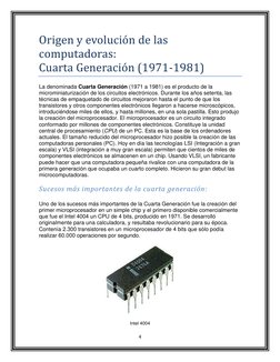 Cuarta Generación de Computadoras (1971-1981) | PDF | Microprocesador ...