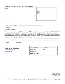Arizona Mining Claim Filing Guide | PDF | Bureau Of Land Management ...
