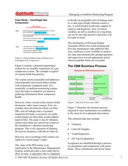 Managing a Condition Monitoring Program 
© 2004 SKF Reliability Systems All Rights Reserved 
 
7 
Case Study – Centrifugal