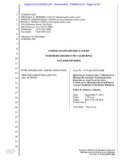 COOLEY LLP 
ATTORNEYS AT LAW 
SAN FRANCISCO 
1 
2 
3 
4 
5 
6 
7 
8 
9 
10 
11 
12 
13 
14 
15 
16 
17 
18 
19 
20 
21 
22 
2