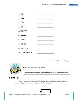 Lesson 21: Machine Shorthand Skills | PDF