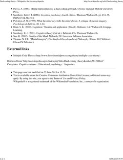 Paivio, A (1986). Mental representations: a dual coding approach. Oxford. England: Oxford University
Press.
Sternberg, Robert
