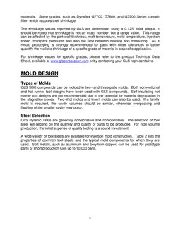 6 
materials.  Some grades, such as Dynaflex G7700, G7800, and G7900 Series contain 
filler, which reduces their shrinkage.