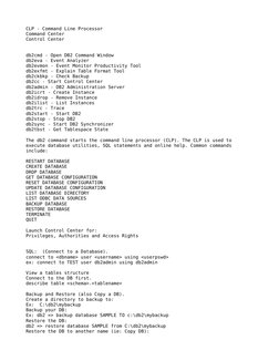 DB2 Command Line Processor Overview | PDF