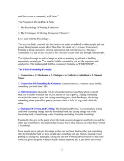 2
and then create a community with them.”
The Program Is Divided Into 2 Parts:
1. The Psychology Of Getting Connected
2. The