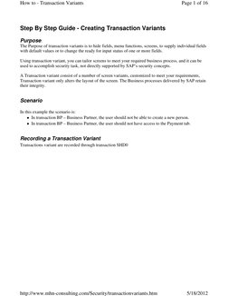 Creating Transaction Variants in SAP | PDF | System Software | Computing