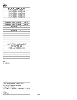 X2 99
LOCALIZACION
HARNES DE IGNICION
HARNES DE IGNICION
HARNES DE IGNICION
HARNES DE IGNICION
HARNES  QUE ENTRA A LA PTA
HAR