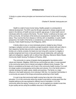 INTRODUCTION
“A family is a place where principles are hammered and honed on the anvil of everyday  (http://www.brainyquote.c