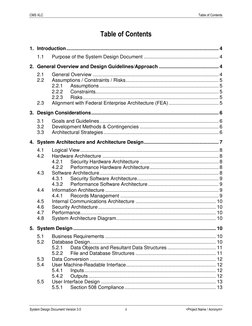 CMS XLC 
Table of Contents 
System Design Document Version 3.0 
ii 
<Project Name / Acronym> 
 
Table of Contents 
1. Introdu