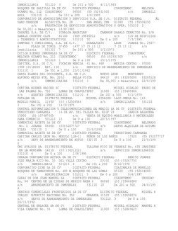 INMOBILIARIA
531210
3
De 201 a 500
4/11/1983
BOSQUES DE SALTILLO SA DE CV
DISTRITO FEDERAL
CUAUHTEMOC
MELCHOR 
OCAMPO No. 212