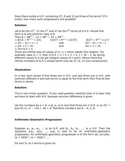 Does there exists a G.P. containing 27, 8 and 12 as three of its terms? If it 
exists, how many such progressions are possibl