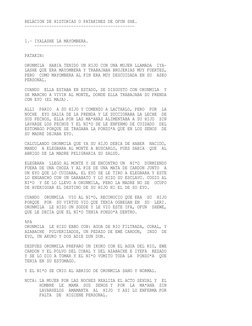 RELACION DE HISTORIAS O PATAKINES DE OFUN SHE.
---------------------------------------------
1.- IYALASHE LA MAYOMBERA.
    -